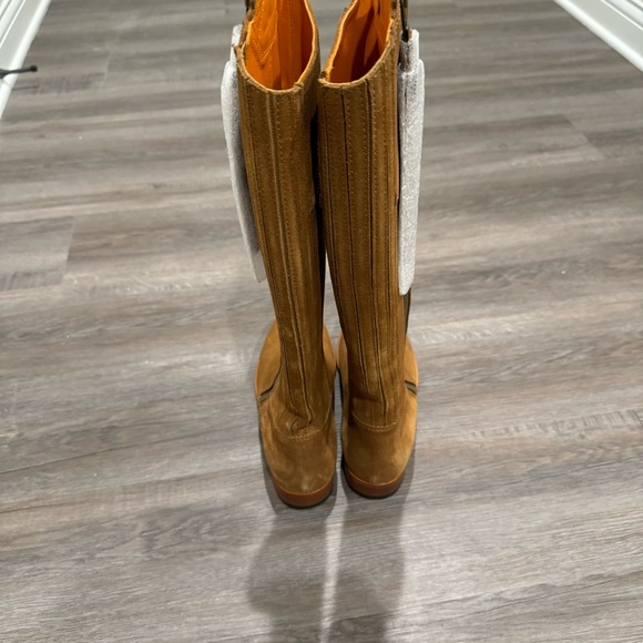 Fairfax and Favor Regina Tan Suede Leather Tassel Tall Riding Boots - Picture 8 of 13